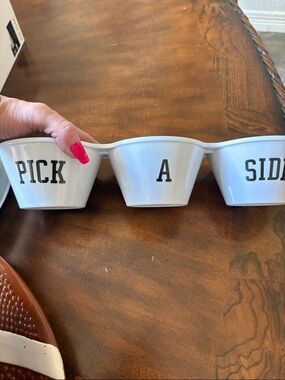 Pick A Side White Serving Dish Set 3 football 🏈 dip set
Melamine